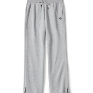 Pantalone Cotone A Gamba Larga Essential – Grigio chiaro melange