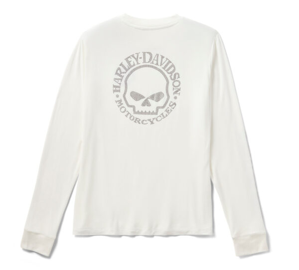 Maglia a maniche lunghe Willie G Skull Bling donna – Cloud Dancer