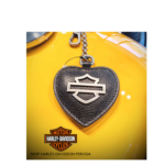 Portachiavi Harley-Davidson in vera pelle a forma di cuore