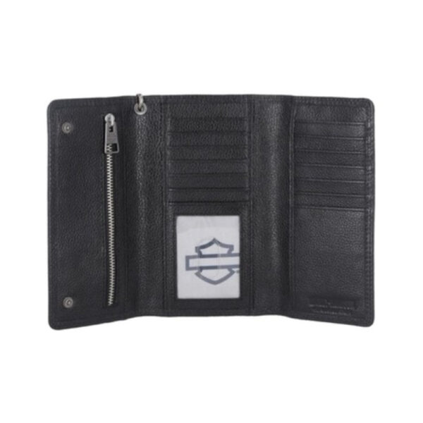 Portafoglio Harley-Davidson con catena e patch Bar & Shield