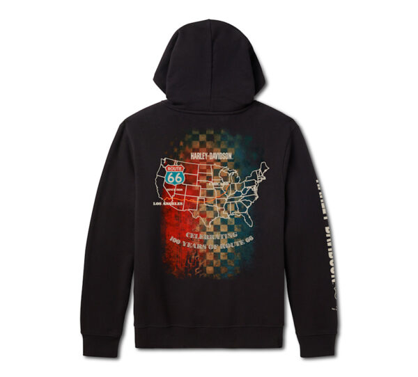 Felpa con cappuccio e zip intera H-D Route 66 Anniversary in pile